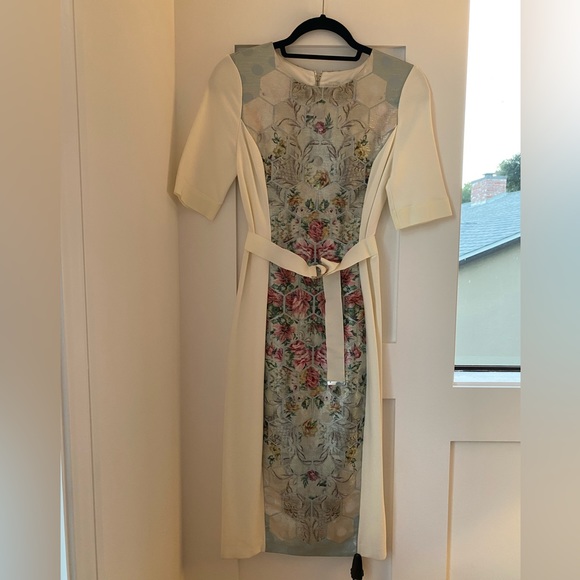 NWT Ted Baker Dorn patchwork bodycon sleeved dress - Ted Baker size 1/US size 4 - Picture 4 of 16